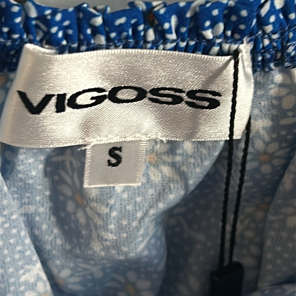 New Vigoss Women’s Smocked Drop Off the Shoulder Floral 3/4 Sleeve Peasant Top - Picture 9 of 12